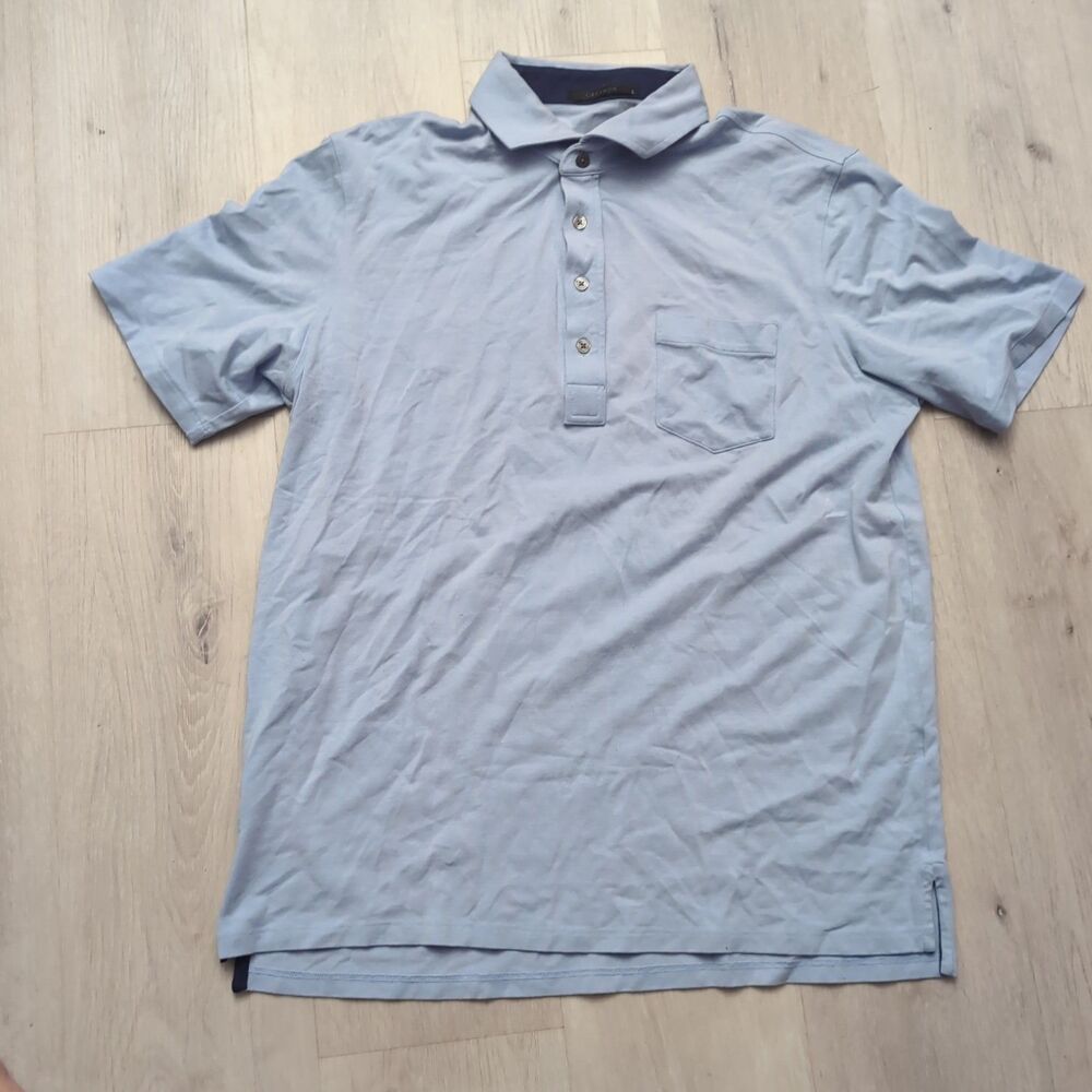 Greyson Polo Shirt Mens Large Blue Golf Stretch Performance Short Sleeve